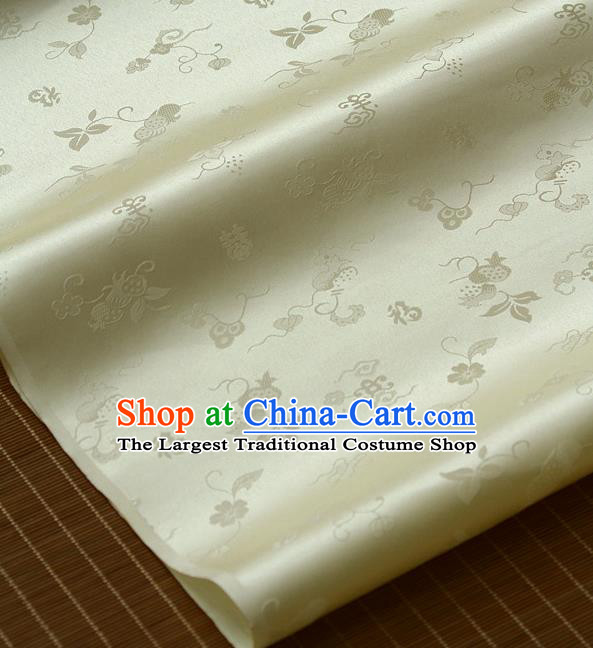 Traditional Asian Yellow Brocade Classical Cucurbit Pattern Drapery Korean Hanbok Palace Satin Silk Fabric