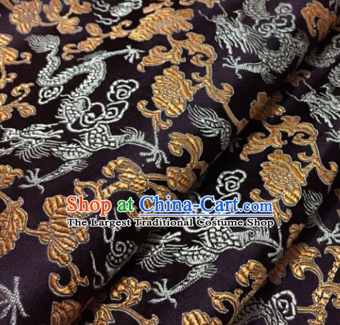 Chinese Traditional Deep Brown Brocade Fabric Tang Suit Classical Pattern Design Silk Material Satin Drapery