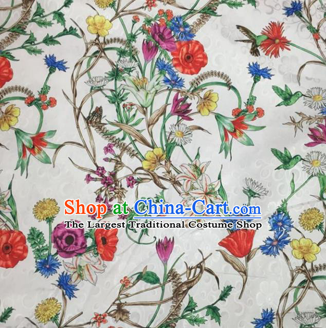 Chinese Traditional Apparel Fabric Printing Brocade Classical Pattern Design Silk Material Satin Drapery