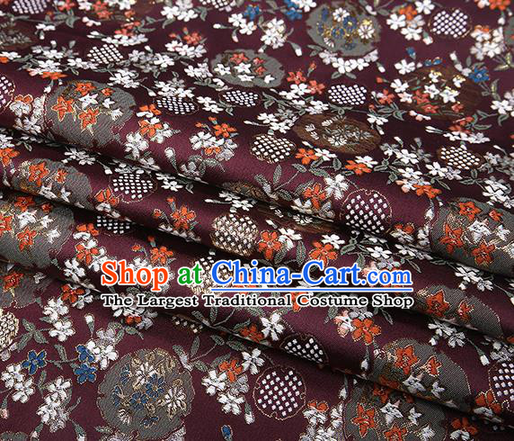 Chinese Traditional Jacquard Satin Fabric Amaranth Brocade Classical Pattern Design Material Drapery