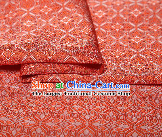 Top Grade Chinese Traditional Red Brocade Fabric Tang Suit Satin Material Classical Pattern Design Drapery