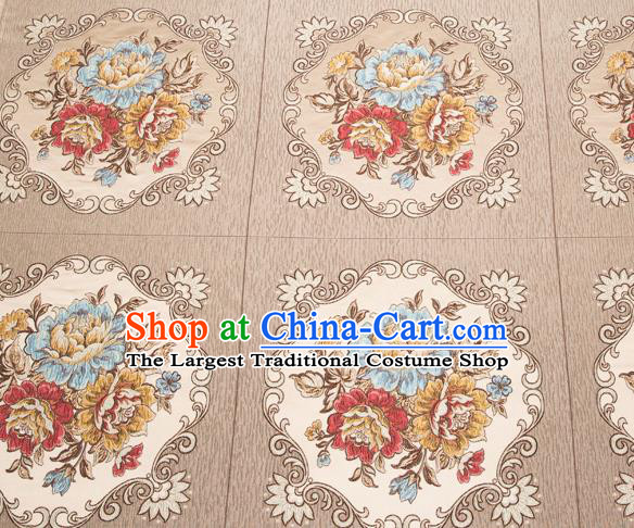 Top Grade Classical Flowers Pattern Brocade Chinese Traditional Garment Fabric Cushion Satin Material Drapery