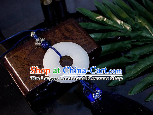 Chinese Traditional Handmade Palace Waist Accessories Peace Buckle Jade Pendant for Men