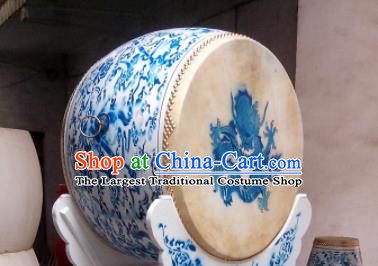 Chinese Traditional Handmade Drums Folk Dance Lion Dance Drum Printing Dragon Cowhide Drums