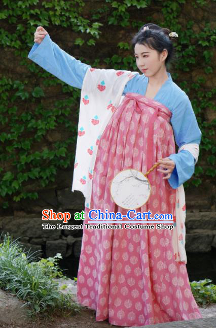 Traditional Chinese Tang Dynasty Rich Lady Hanfu Dress Ancient Palace Princess Costumes for Women