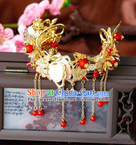 Chinese Ancient Handmade Bracelet Wedding Jewelry Accessories Golden Bangle for Women