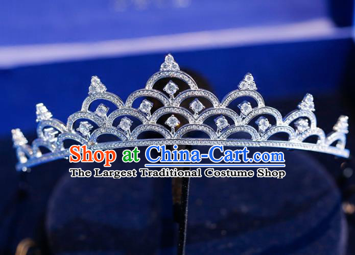 Top Grade Handmade Bride Zircon Royal Crown Baroque Princess Hair Accessories for Women