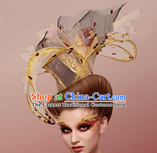 Top Grade Halloween Catwalks Hair Accessories Baroque Queen Headdress for Women