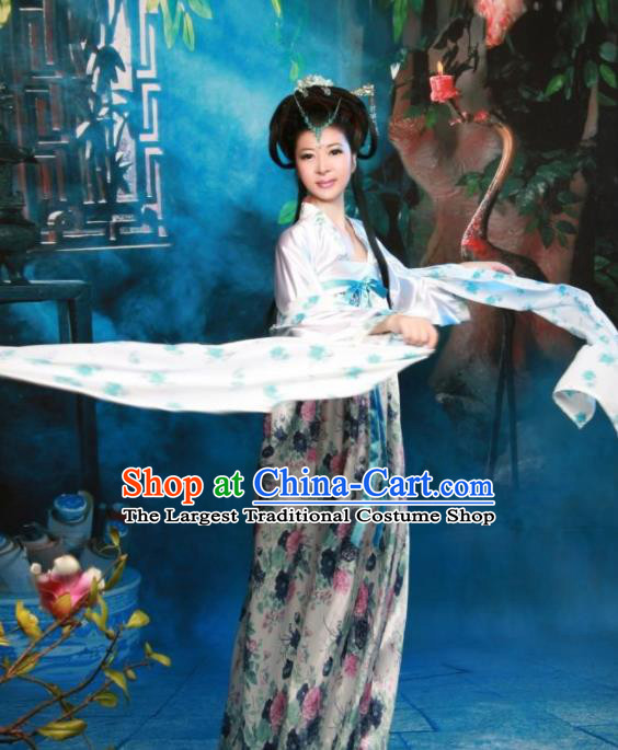 Chinese Ancient Peri Princess Costumes Tang Dynasty Palace Lady Hanfu Dress for Women