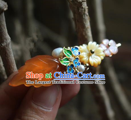 Asian Chinese Traditional Hanfu Cloisonne Hair Claw Ancient Palace Hairpins for Women