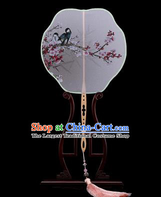 Traditional Chinese Crafts Palace Fans Hand Painting Wintersweet Fans Ancient Silk Fan for Women