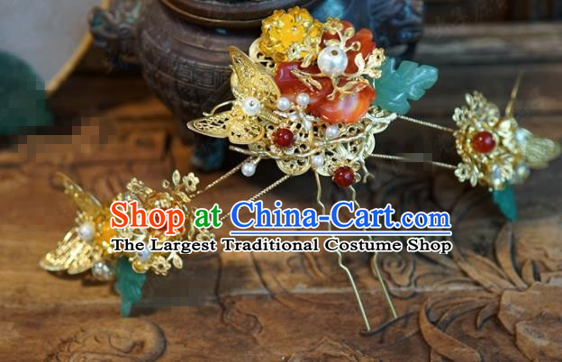 Chinese Ancient Wedding Hair Accessories Palace Queen Hairpins for Women