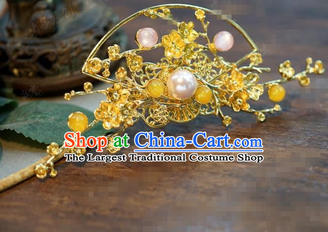 Chinese Ancient Bride Hair Accessories Wedding Golden Hair Stick Hairpins for Women