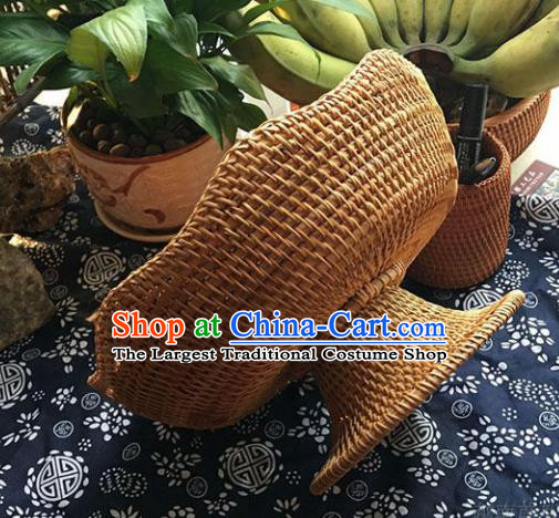 Asian Vietnamese Traditional Craft Rattan Bowls Basket Straw Plaited Food Saucer