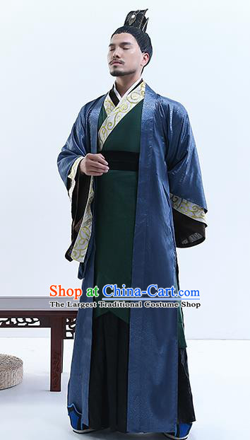 Chinese Ancient Drama Swordsman Costume Traditional Qin Dynasty Emperor Costumes for Men