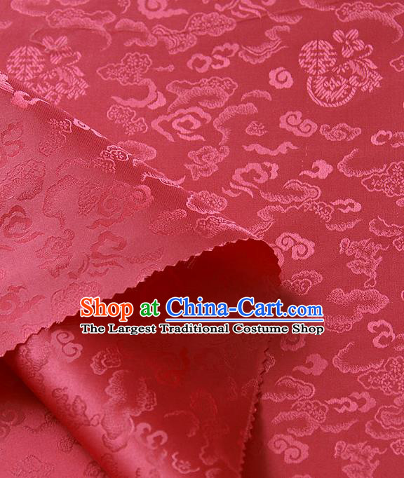 Traditional Asian Classical Cloth Drapery Red Brocade Korean Hanbok Palace Satin Silk Fabric