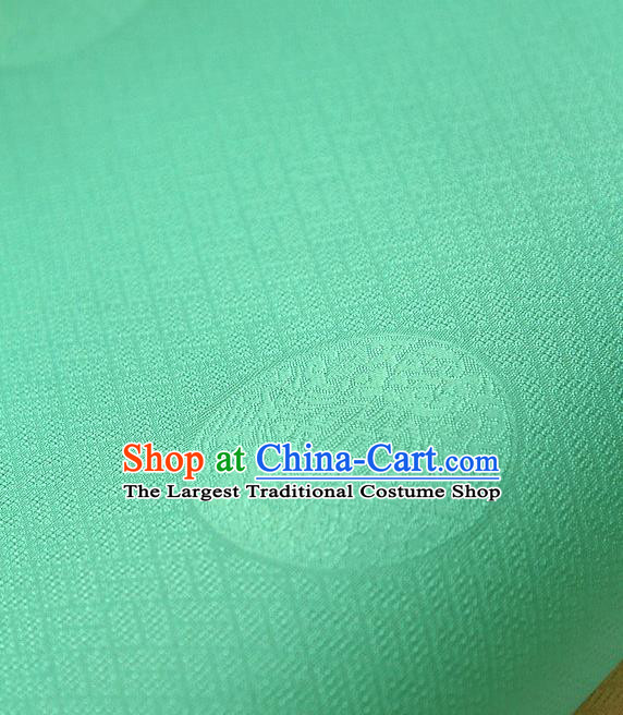 Traditional Asian Classical Pattern Cloth Drapery Green Brocade Korean Hanbok Palace Satin Silk Fabric