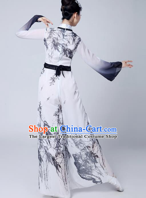 Chinese Traditional Folk Dance White Costumes Classical Dance Yanko Dance Clothing for Women