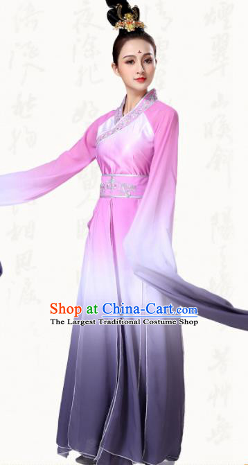 Chinese Traditional Group Dance Pink Dress Classical Dance Umbrella Dance Costumes for Women