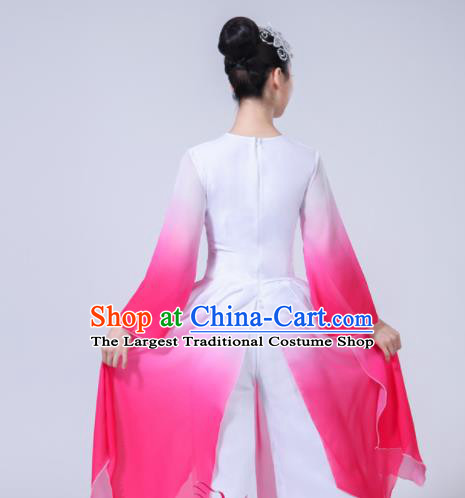 Chinese Traditional Folk Dance Pink Dress Classical Dance Umbrella Dance Costumes for Women