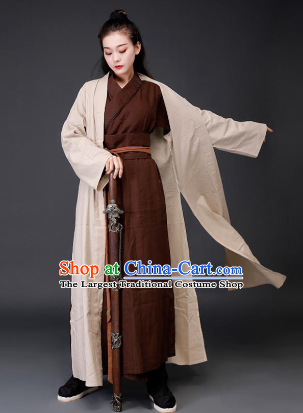 Traditional Chinese Female Knight Costumes Ancient Drama Swordswoman Clothing for Women