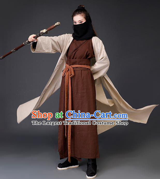 Traditional Chinese Female Knight Costumes Ancient Drama Swordswoman Clothing for Women