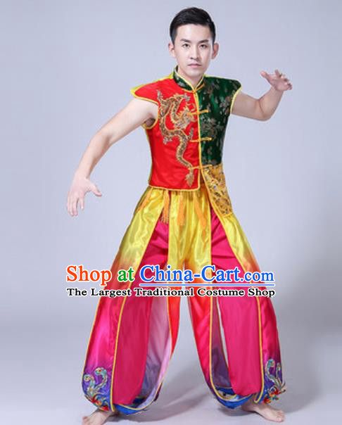 Traditional Chinese Classical Dance Costumes Folk Dance Drum Dance Clothing for Men