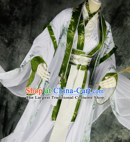 Traditional Chinese Cosplay Scholar Embroidered Costumes Ancient Swordsman Hanfu Clothing for Men