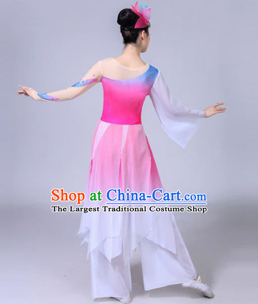 Traditional Chinese Group Dance Folk Dance Pink Dress Classical Dance Clothing for Women
