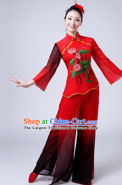 Traditional Chinese Folk Dance Costumes Yanko Dance Group Dance Clothing for Women