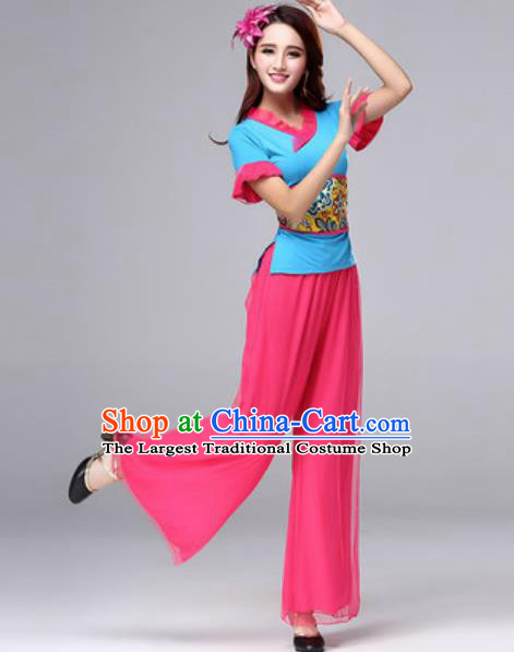 Traditional Chinese Folk Dance Costumes Yanko Dance Fan Dance Clothing for Women