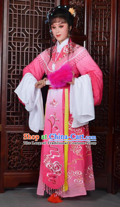 Traditional Chinese Beijing Opera Diva Costumes Ancient Imperial Consort Embroidered Rosy Dress for Adults