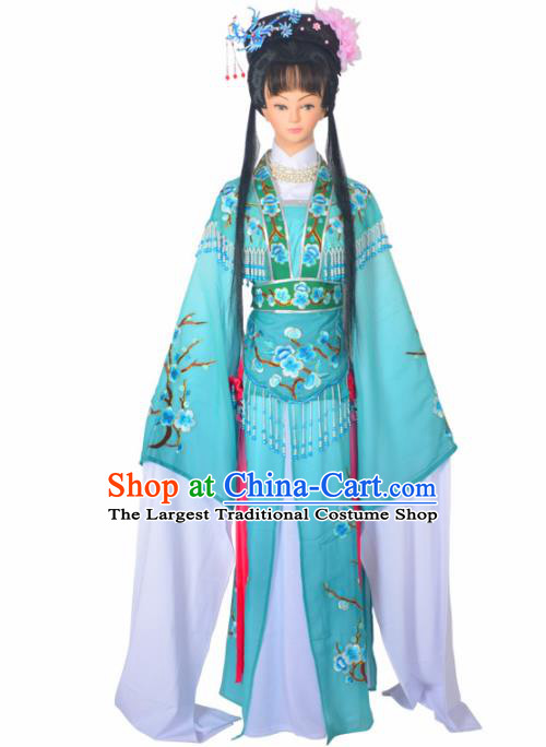 Traditional Chinese Peking Opera Imperial Consort Costumes Ancient Palace Lady Blue Dress for Adults
