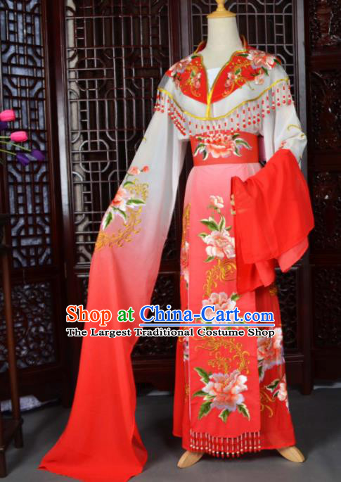 Traditional Chinese Peking Opera Palace Lady Costumes Ancient Imperial Consort Red Dress for Adults