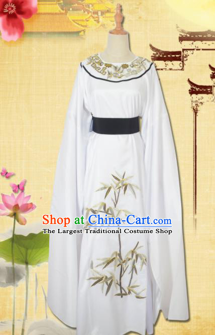 Professional Chinese Peking Opera Niche Costumes Ancient Scholar White Clothing for Adults