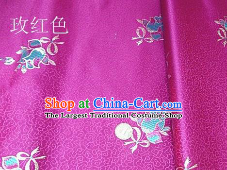 Traditional Chinese Royal Tulipa Pattern Rosy Brocade Tang Suit Fabric Silk Fabric Asian Material