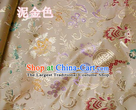 Traditional Chinese Golden Brocade Tang Suit Palace Fabric Silk Fabric Asian Material