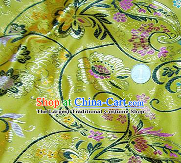 Traditional Chinese Royal Pattern Yellow Brocade Tang Suit Fabric Silk Fabric Asian Material