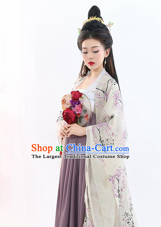Chinese Traditional Tang Dynasty Imperial Concubine Costumes Ancient Drama Peri Court Lady Hanfu Dress for Women