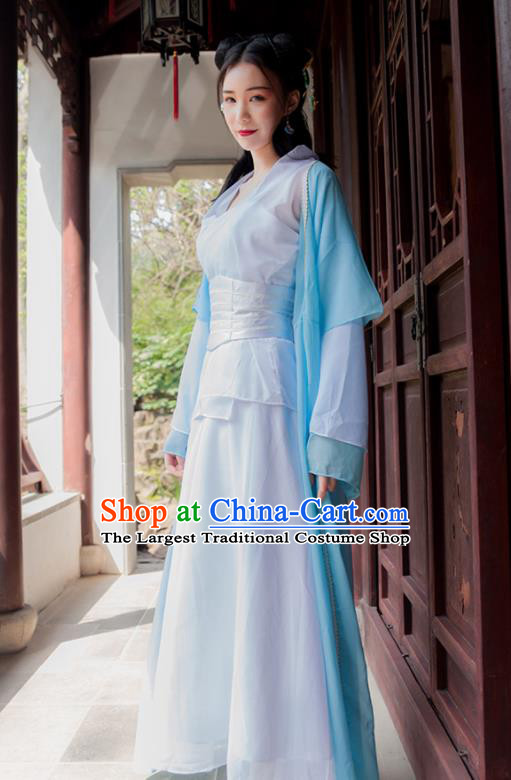 Chinese Ancient Drama Swordswoman Hanfu Dress Traditional Song Dynasty Female Knight Costumes for Women