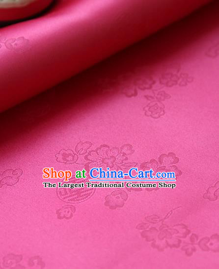Asian Traditional Classical Pattern Rosy Brocade Cloth Drapery Korean Hanbok Palace Satin Silk Fabric