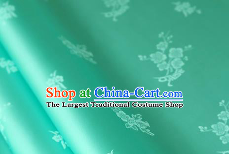 Asian Traditional Classical Pattern Green Brocade Cloth Drapery Korean Hanbok Palace Satin Silk Fabric