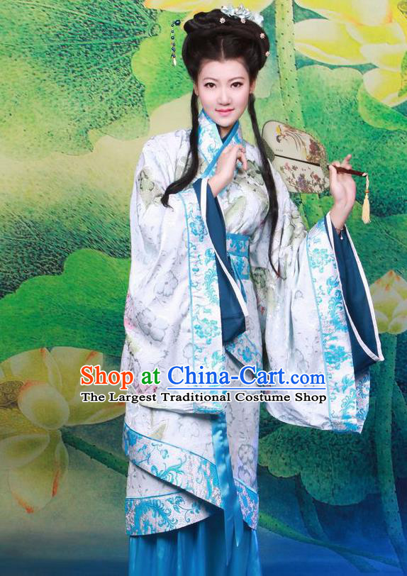 Chinese Ancient Palace Musician Hanfu Dress Han Dynasty Imperial Consort Historical Costumes for Women
