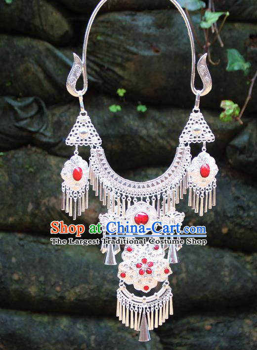 Chinese Ethnic Tassel Red Necklace Traditional National Jewelry Accessories for Women