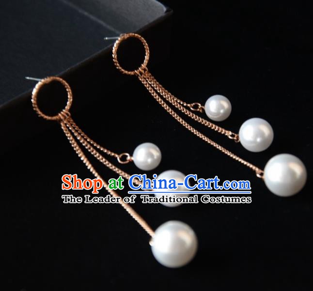 European Western Bride Vintage Accessories Eardrop Renaissance Beads Tassel Earrings for Women