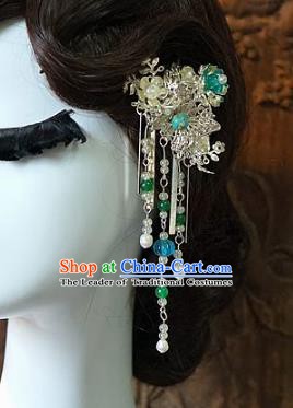 Chinese Handmade Classical Wedding Hair Accessories Ancient Hanfu Tassel Step Shake Side Hairpins for Women