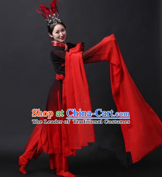 Traditional Chinese Yangge Fan Dancing Costume Classical Dance Modern Dance Dress Clothing Headwear
