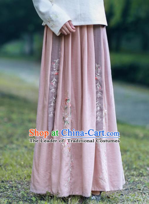 Traditional Chinese National Costume Embroidered Hanfu Skirts Tangsuit Dress for Women
