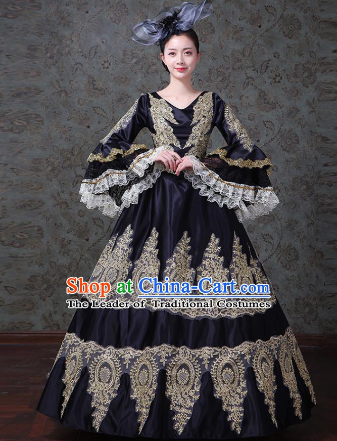 Traditional European Court Princess Renaissance Costume Stage Performance Middle Ages Dowager Dress Clothing for Women