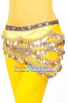 Traditional Asian Indian Belly Dance Waist Accessories Yellow Waistband India National Dance Belts for Women